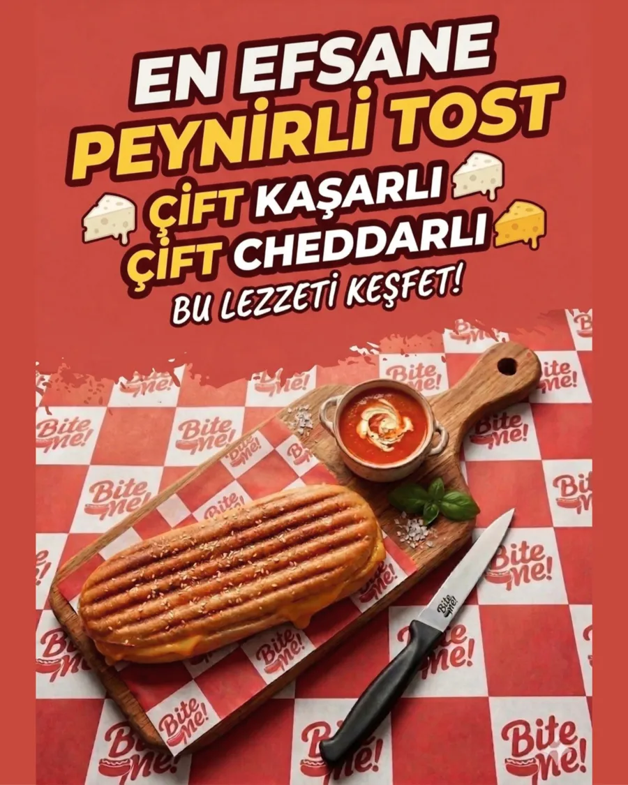 Çift kaşarlı çift cheddarlı peynirli tost kampanya görseli
